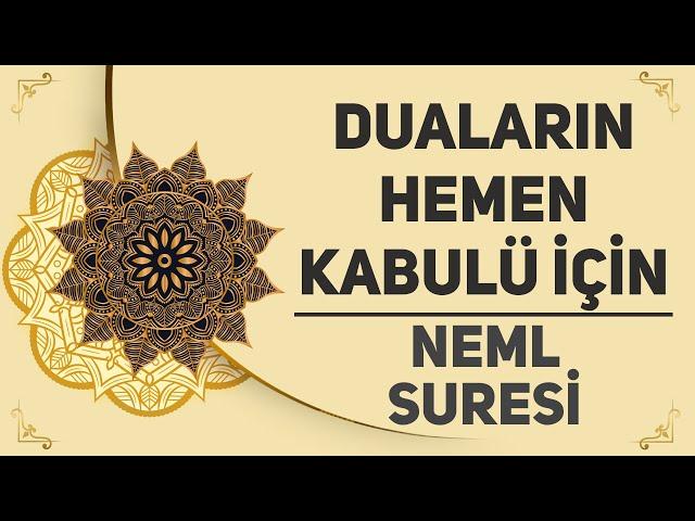 Duaların Hemen Kabulü İçin - Neml Suresi