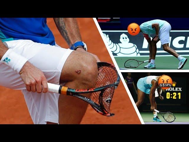 Angry Tennis Players Smashing Rackets!!!