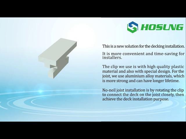 HOSUNG WPC Decking Installation - This is a new solution for the decking installation.