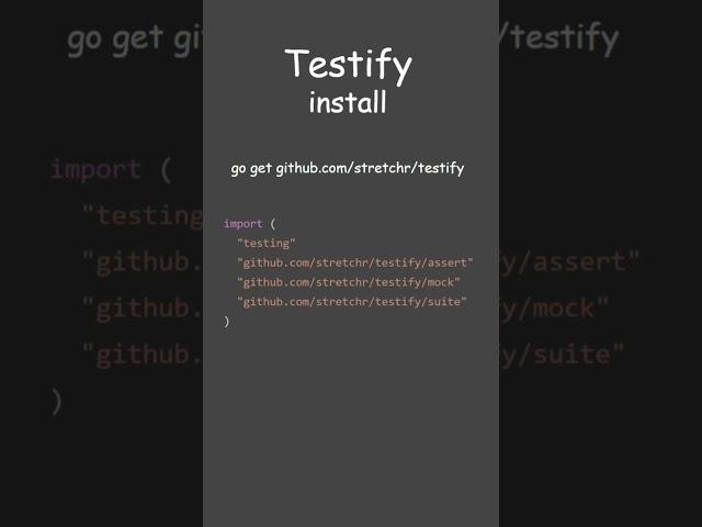 Go Testify Library #shorts #golang #golangtutorial #testing #programming #backend  #coding