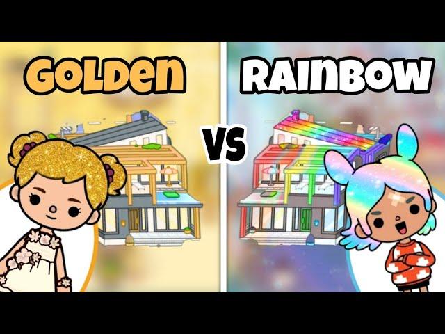 Toca life world | Rainbow girl  vs Golden girl  [ cute toca boca house ideas ]