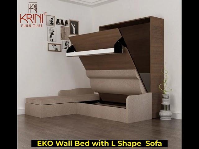 Wall Bed with L shape Sofa | Murphy beds | Space Saving Bed