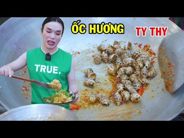 Ty Thy xào ốc hương trứng muối ăn ngon ngất ngây - Ty Thy Vlog Gỏi đu đủ