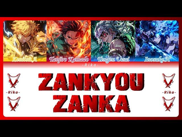 Zankyo Sanka「残響散歌」|Mashup Tanjiro, Inosuke, Zenitsu & Tengen Uzui| Full ROM/ESP/ENG Color Coded