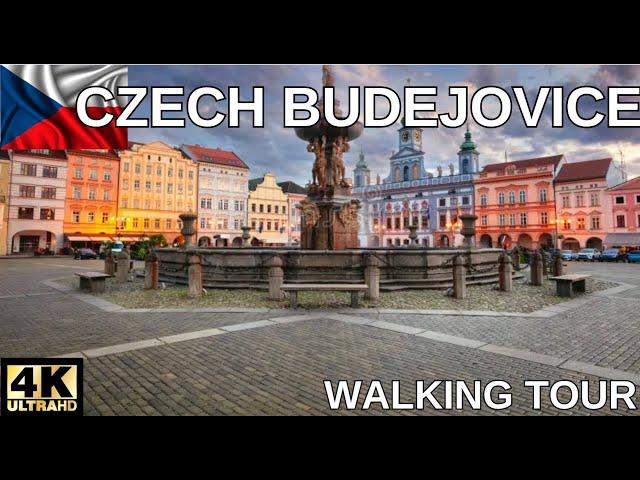 Czech Budejovice 4K - Walking Tour of a Wonderful City - With Subtitles