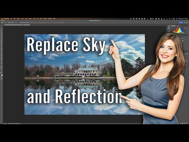 How to Replace the Sky AND REFLECTION in PHOTOSHOP