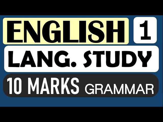 English Grammar (Language Study) 10 Marks SSC Maharashtra Board