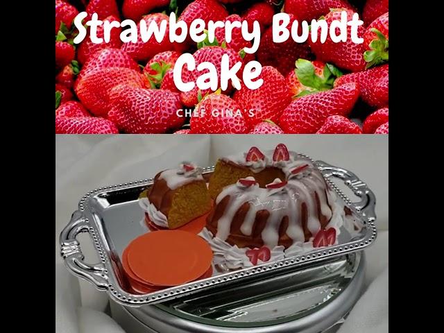 Strawberry Bundt Cake Mini Doll Food Clay 1:6th Scale