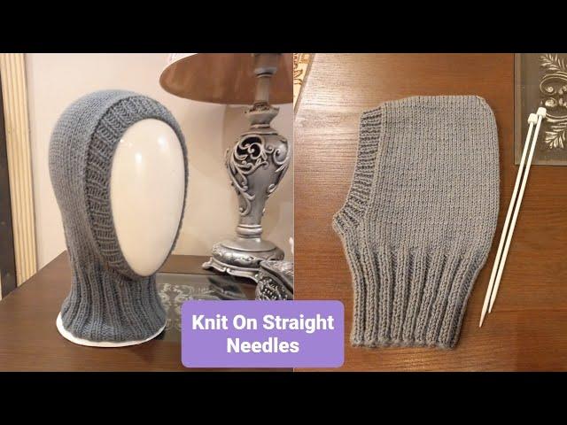 Easy Knit Balaclava With Straight Needles | Monkey Cap | Helmet | Headgear With Written Instructions