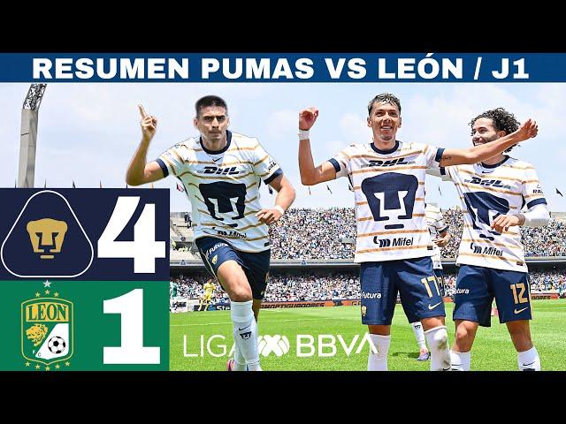 Pumas 4-1 León -J1 / Los universitarios golean a la fiera