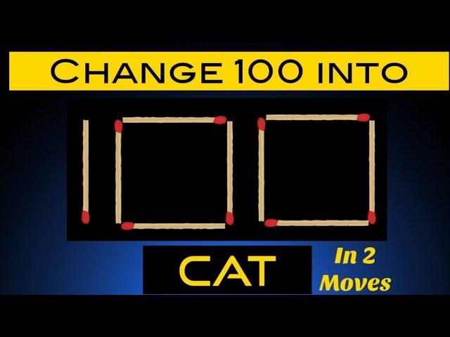 Turn 100 into Cat in 2 Move | Logic Puzzles | Custom Puzzle