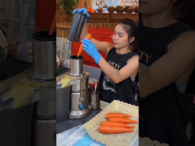 Only $2 Fresh Carrot Juice! - Thai Fruit Juice