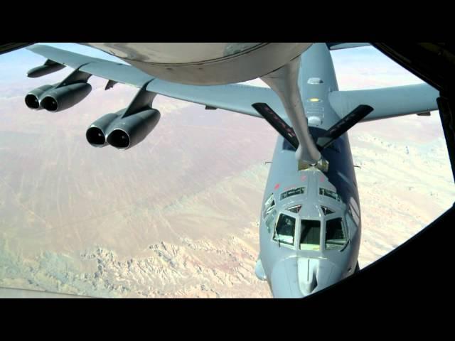 191st ARS KC-135R/2nd Bomb Wing B-52H BUFF Inflight Refueling Operations