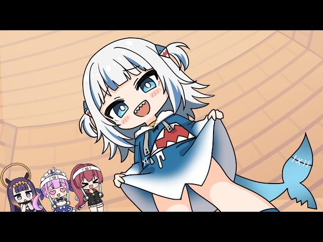 Not waring any panties 【Hololive AnimatedClip/Eng sub】【Gawr Gura/Houshou Marine/Aqua/Ina'nis】