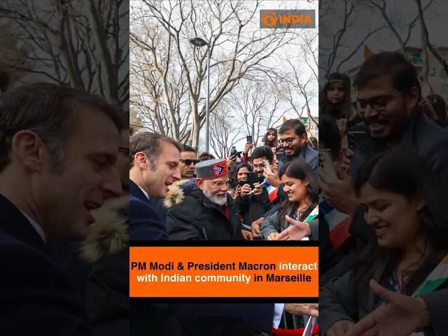 PM Modi & President Macron interact with Indian community in Marseille