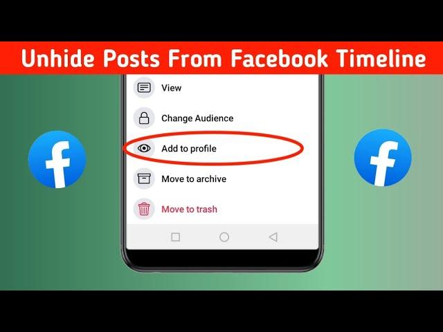 How To Unhide Posts From Facebook Timeline 2024