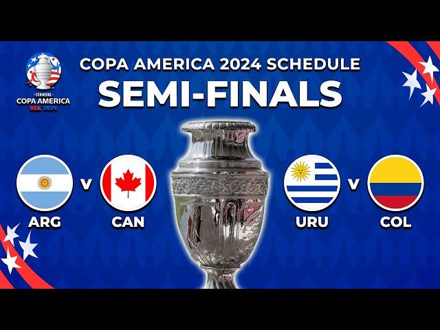 COPA AMERICA 2024 SEMI FINAL FIXTURES | Match Schedule Semi Final COPA AMERICA 2024