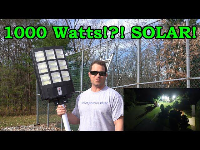  WHAT? 1000W Solar LED Street Light?  Let's Test This Out - Compare To Hardwired 150W LED