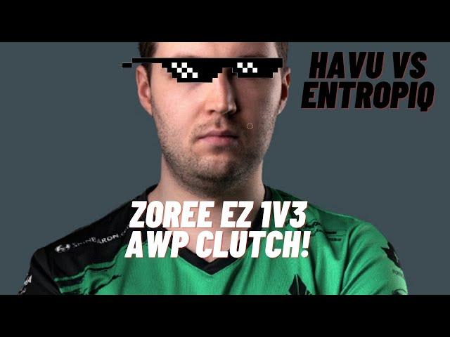 HAVU ZOREE vs ENTROPIQ 1v3 AWP CLUTCH on NUKE to WIN THE MAP!