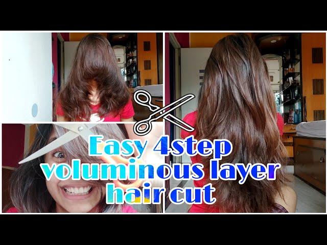 4 Step Voluminous Layer Hair Cut | DIY easy hair cut at home | Life With Piku | Priyanka Malik