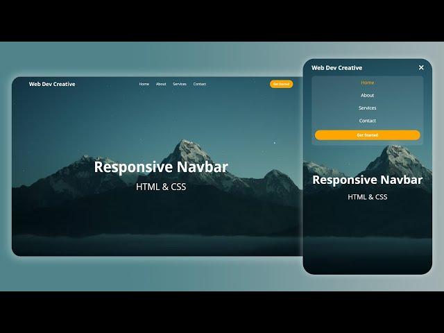 How To Create a Responsive Navbar Using HTML & CSS | Step By Step Tutorial