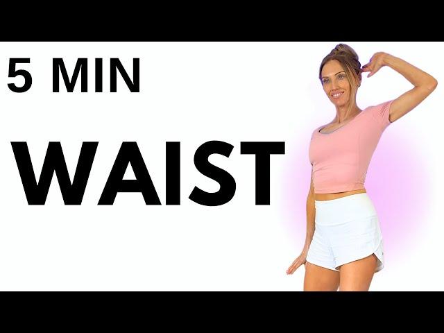 5 Minute Abs and Waist Workout for Small Spaces!   Feel It Working ️