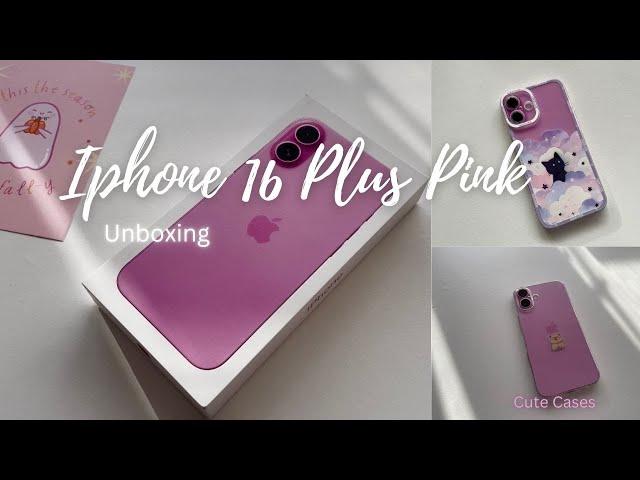 iPhone 16 Plus Pink Unboxing Aesthetic & Cute Accessories 