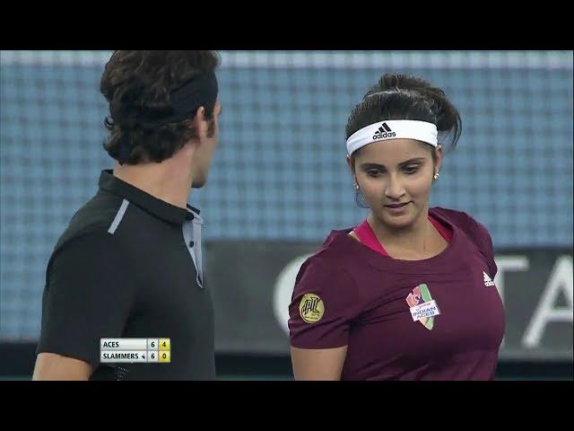 Roger Federer/Sania Mirza vs Bruno Soares/Daniela Hantuchova IPTL Delhi 2014 Full Match