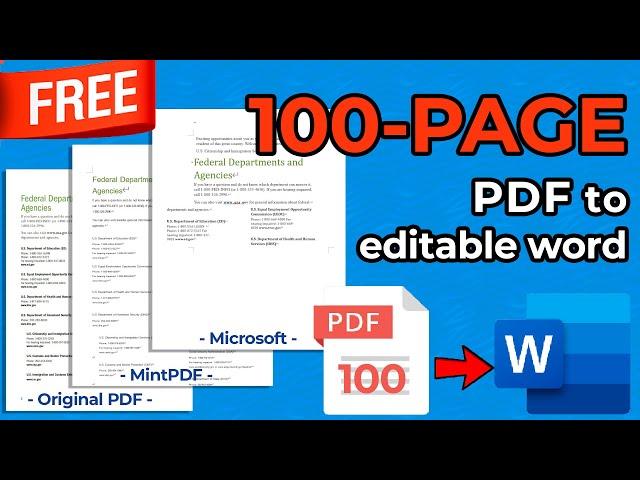 [FREE!] Convert a 100-page PDF to Editable Word without Losing Formatting