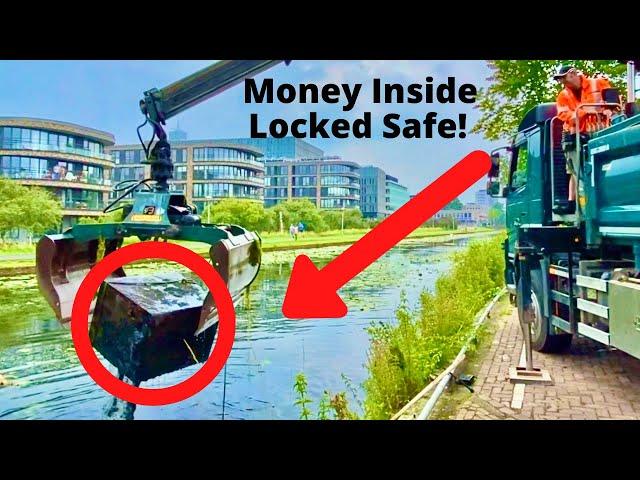 HUGE SAFE Pulled out of River with a CRANE! (Money still inside)