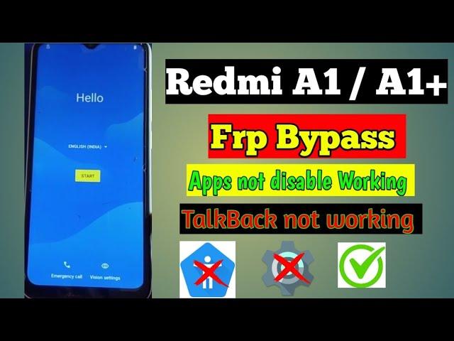 Redmi A1, A1+ Frp Bypass Without PC | Apps Not Opening Solution - Google Play Service Disable Fail..