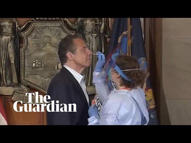 Andrew Cuomo takes nasal swab coronavirus test on live TV