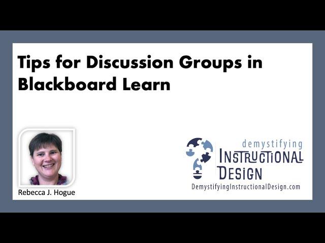 Tips for Discussion Groups in Blackboard Learn