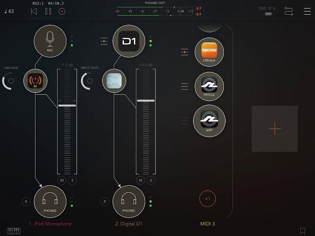 Generative Piano Example and tutorial on iPad. Spectral Sevenths Setups