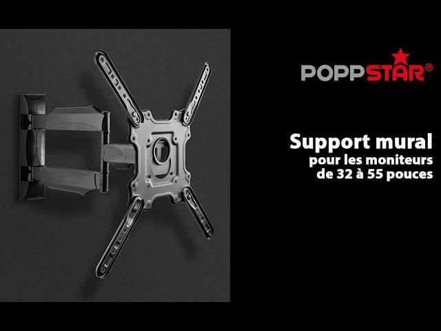 Poppstar - Support TV Mural Pivotant | pour Écrans Plats et Courbés 32″-55″ jusqu'à 32kg / 400x400