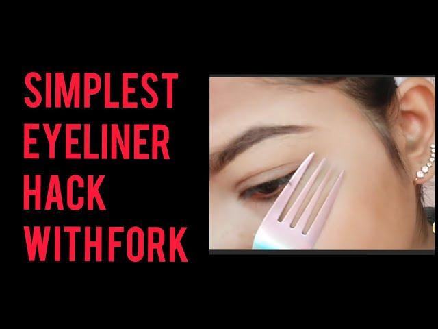 Simplest Eyeliner Hack /How to apply eyeliner with Fork?