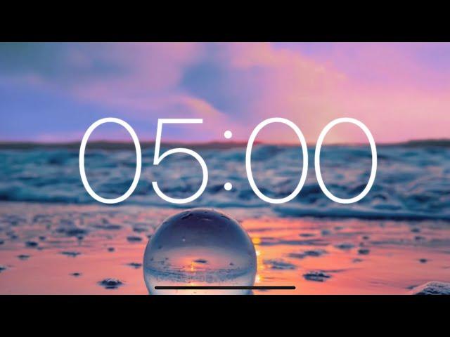 5 Minute Timer - Relaxing Music with Ocean Waves