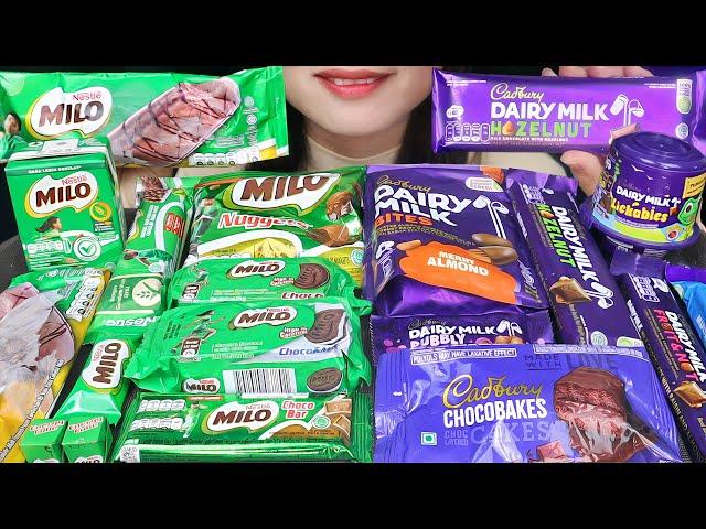 ASMR MILO VS CADBURY  MILO ICE CREAM, CADBURY CHOCOBAKES, MILO NUGGETS, CHOCO BAR, CADBURY BITES