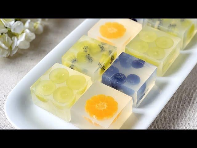 Agar-agar Fruit Jelly Cubes Recipe | 水果燕菜糕食谱