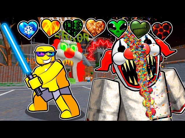 Using CUSTOM HEARTS In Carnival of Terror Roblox Obby