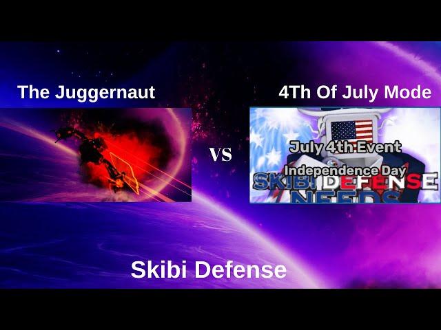 The Juggernaut *VS* 4th Of July Mode in Skibi Defense