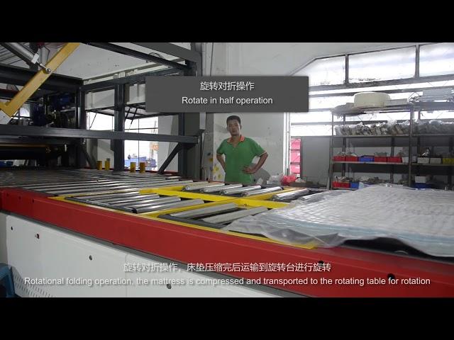 fully automatic mattress compression and rolling folding wrapping packing machine