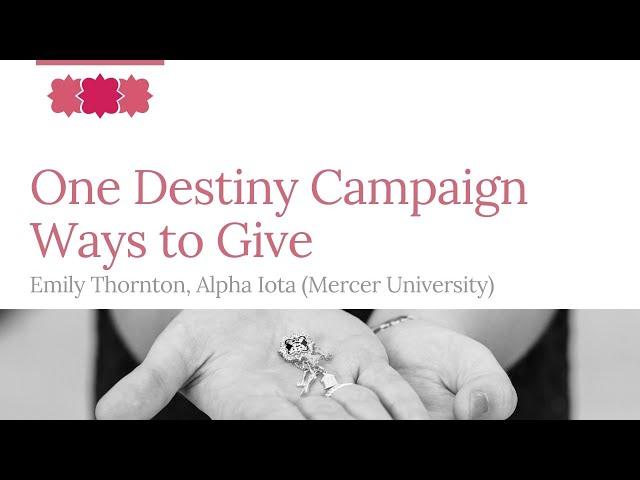 One Destiny: Ways to Give with Emily Thornton