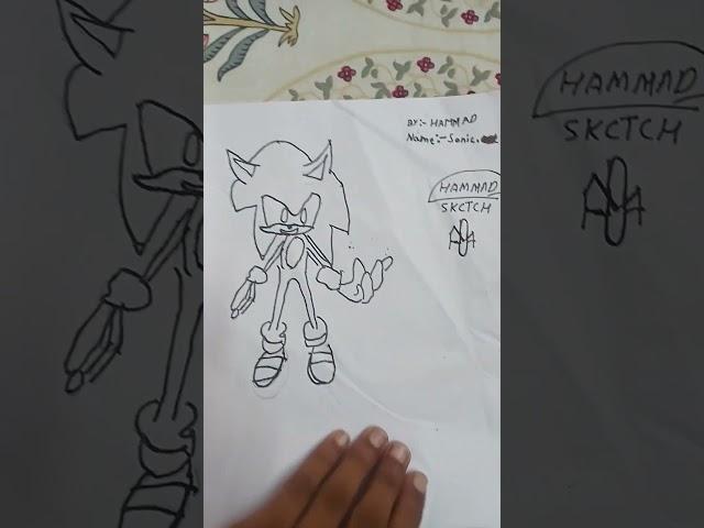 Sonic + DARKSonic +SONIC.EXE = DARK SONIC.EXE #credit=HAMMAD #drawing