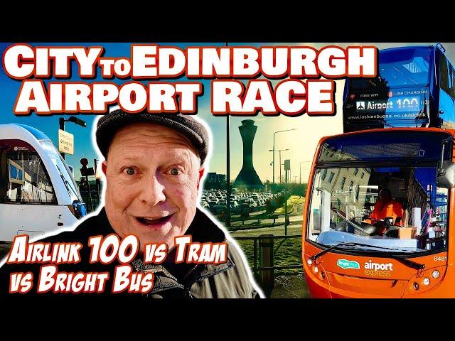 Edinburgh AIRPORT Dash for least Cash: Airlink100 Bus vs Tram vs Bright Bus