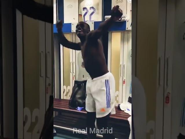 Vinicius Jr, Militao, Camavinga dance after winning vs Man city UCL