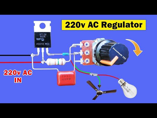 DIY 220v AC regulator circuit diagram, AC voltage adjustable controller