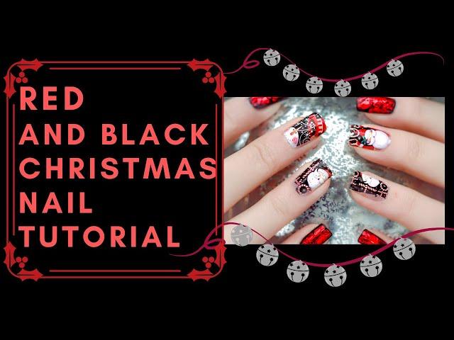 SIMPLE SPARKLY RED AND BLACK CHRISTMAS NAIL TUTORIAL - Polar Bear Style: Get Into the Holiday Spirit