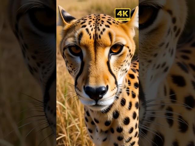 Intimate Cheetah Close-Up: Amber Eyes & Sun-Kissed Fur in Africa! | #Cheetah