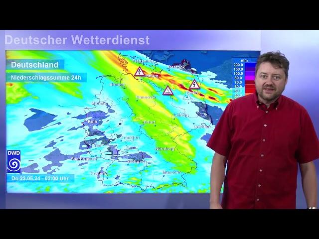 Unwetterwarnung vor Gewittern mit heftigem Starkregen